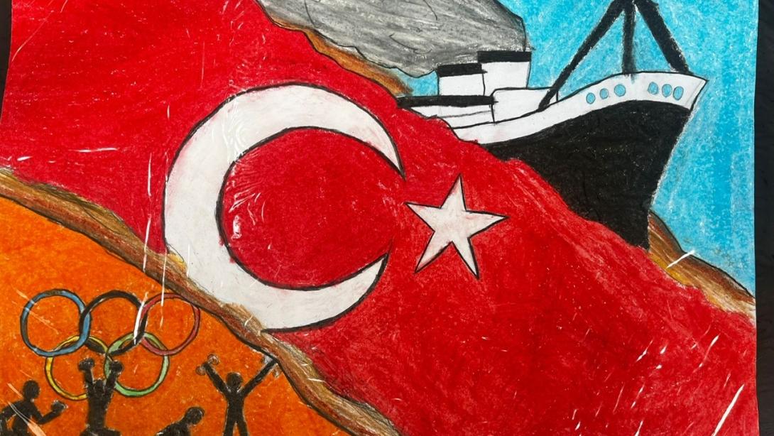 19 MAYIS ATATÜRK'Ü ANMA GENÇLİK VE SPOR BAYRAMI RESİM YARIŞMASINA KATILAN ESERLERİMİZ.